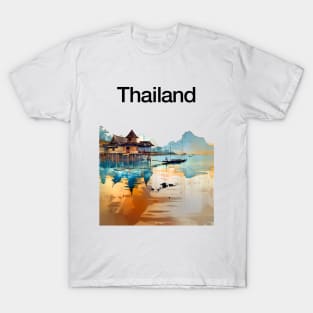 Thailand: Postcard from Thailand a Vision of Paradise on a light (Knocked Out) background T-Shirt